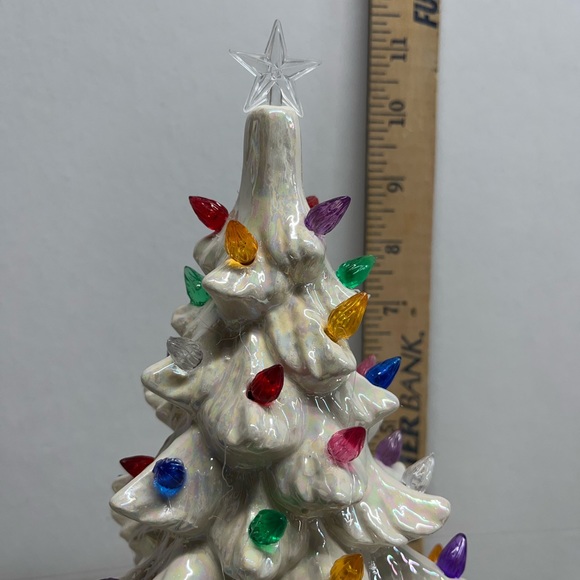 Handmade glazed white mother of pearl Christmas tree - Picture 6 of 7